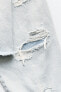Фото #13 товара Укороченная джинсовая куртка-рубашка trf с разрезами ZARA
