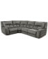 Фото #2 товара CLOSEOUT! Terrine 4-Pc. Fabric Sectional with 2 Power Motion Recliners, Created for Macy's