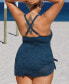 Фото #3 товара Women's Emerge Crochet Cross Back Plus Size Swim Dress