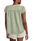 ფოტო #6 პროდუქტის Women's Cotton Pintuck-Pleated Flutter-Sleeve Blouse