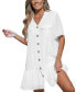 ფოტო #1 პროდუქტის Women's Pockets Button-Front Mini Beach Dress