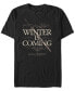 Фото #1 товара Men's Game of Thrones Silent Snow Short Sleeve T-shirt