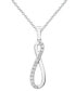 ფოტო #1 პროდუქტის Diamond Infinity 18" Pendant Necklace (1/10 ct. t.w.) in Sterling Silver