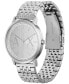 ფოტო #4 პროდუქტის Men's Quartz Two Hand Silver-Tone Stainless Steel Watch 40mm