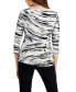 Petite Windswept Jacquard Printed 3/4-Sleeve Top, Created for Macy's