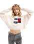 Фото #2 товара Tommy Jeans knit boxy flag sweater in light pink