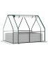 Фото #1 товара Steel Raised Garden Bed Planter Kit w/ Greenhouse, for Dual Use, Green