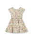 ფოტო #1 პროდუქტის Little Girls Organic Short Sleeve Split Neck Tiered Dress