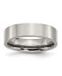 Titanium Polished 6 mm Flat Wedding Band Ring