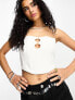 Фото #2 товара Bershka cut out detail corset top in white
