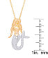 Diamond Accent Mermaid Pendant 18" Necklace in Gold Plate