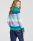 ფოტო #2 პროდუქტის Women's Striped 100% Cashmere Turtleneck Sweater, Created for Macy's