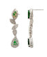 ფოტო #4 პროდუქტის Suzy Levian Sterling Silver Cubic Zirconia Pear and Marquise Leafy Drop Dangle Earrings
