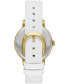 ფოტო #2 პროდუქტის Women's Metro White Leather Watch 34mm