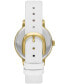 Фото #2 товара Women's Metro White Leather Watch 34mm