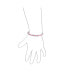 ფოტო #2 პროდუქტის Tiny Bangle Bracelet For Women Pink Enamel CZ Cubic Zirconia Pave Hearts Rhodium Plated Brass For Small Wrists 6 Inches