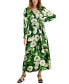 Фото #1 товара Women's Floral V-Neck Faux-Wrap Maxi Dress