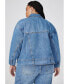 Фото #3 товара Women's Plus Size Oversized Denim Jacket