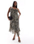 Фото #1 товара ONLY Curve strappy frill maxi dress in zebra