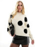 Stradivarius oversized jumper in spot print