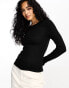 Фото #2 товара Selected Femme long sleeve top in black