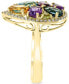 Фото #5 товара EFFY® Multi-Gemstone (3-1/4 ct. t.w.) & Diamond (1/6 ct. t.w.) Pear Halo Statement Ring in 14k Gold