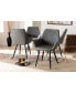 Фото #3 товара Astrid Mid-Century Contemporary Faux Leather Upholstered and Metal 4 Piece Dining Chair Set