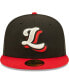 Men's Black Lansing Lugnuts Authentic Collection Team 59FIFTY Fitted Hat