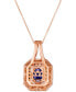 Blueberry Tanzanite (1-3/4 ct. t.w.) & Diamond (1-1/10 ct. t.w.) Pendant Necklace in 14k Rose Gold, 18" + 2" extender