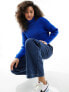 Pimkie roll neck ribbed cropped jumper in blue