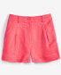 Фото #5 товара Trendy Plus Solid Linen-Blend Pleated Woven Shorts, Created for Macy's