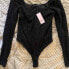 Women's Long Sleeve Lace Bodysuit - Wild Fable Black S