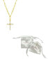 14K Gold-Plated Paperclip Cubic Zirconia Cross Necklace