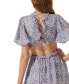 Cherli Ruffled Lace-Up Cutout-Back Maxi Dress