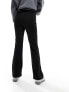 Vila high waisted pin tuck pull on trousers in black