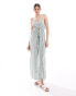 Фото #1 товара Vero Moda v neck maxi dress with tie waist in sage green floral