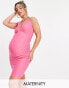 Фото #1 товара Vesper Maternity halterneck midi dress in pink