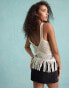 Фото #5 товара Miss Selfridge crochet fringe hem vest top in cream