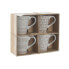 Фото #2 товара Набор из 4 кружек Mug Home ESPRIT Белый Бежевый Керамика 360 ml 9 x 7 x 10,6 cm