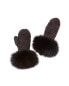 Surell Accessories Fleece-Lined Knit Mittens Women's Black