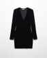 Фото #6 товара Women's Shoulder Pad Velvet Dress