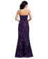 ფოტო #2 პროდუქტის Women's Sequined Embroidered Strapless Gown