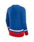 Фото #2 товара Men's Blue New York Rangers Back Pass Lace-Up Long Sleeve T-shirt