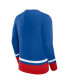 Men's Blue New York Rangers Back Pass Lace-Up Long Sleeve T-shirt