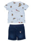 Baby Boy Short Sleeve Shirt and Denim Short Set