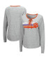 Women's Heathered Gray Clemson Tigers Sundial Tri-Blend Long Sleeve Lace-Up T-shirt