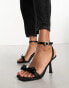 River Island pearl bow sandal in black