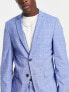 Selected Homme slim fit suit jacket in blue check