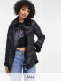 New Look Tall aviator jacket with contrast borg in black