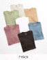 Hollister 7 pack icon logo t-shirt in white/black/grey/blue/green/purple/tan